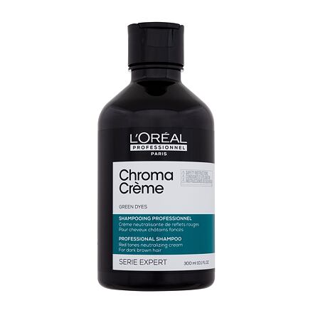L'Oréal Professionnel Chroma Crème Professional Shampoo Green Dyes šampon pro tmavě hnědé vlasy k neutralizaci červených tónů 300 ml pro ženy