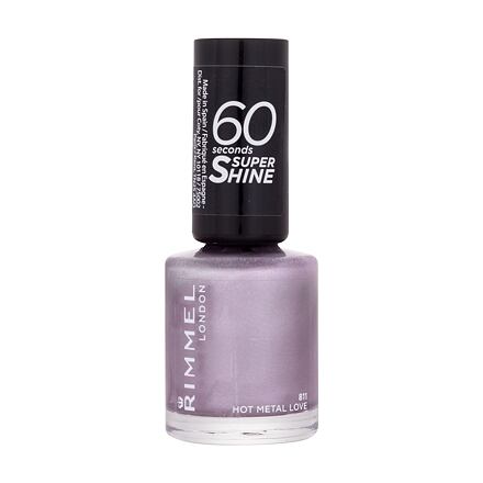 Rimmel London 60 Seconds Super Shine rychleschnoucí lak na nehty 8 ml odstín 811 Hot Metal Love