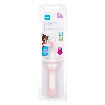 MAM Baby´s Brush Massaging Brush 3m+ Pink kartáček pro masírování dásní a čištění prvních zoubků