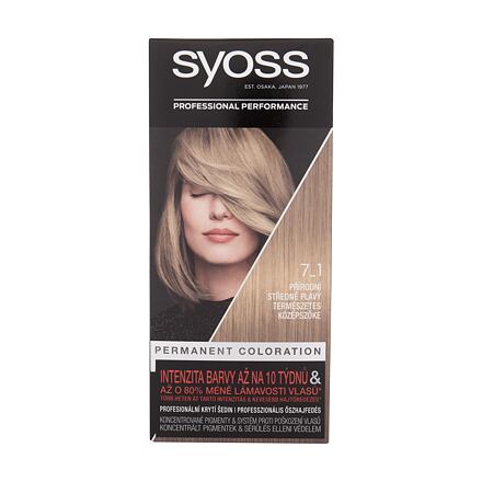 Syoss Permanent Coloration permanentní barva na vlasy 50 ml odstín 7-1 Medium Blond pro ženy