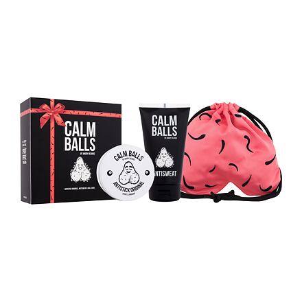 Angry Beards Calm Balls : lubrikant Antistick 150 ml + deodorant na intimní partie Antisweat 150 ml + růžový pytlík pro muže
