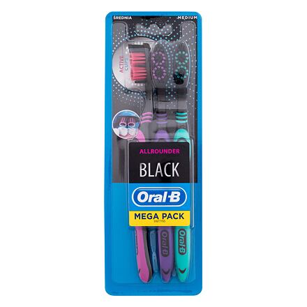 Oral-B Allrounder Black Medium klasický zubní kartáček 3 ks