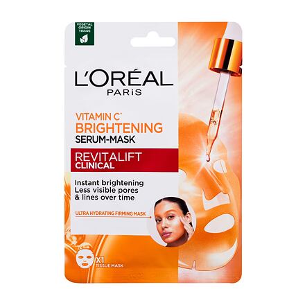 L'Oréal Paris Revitalift Clinical Vitamin C Brightening Serum-Mask rozjasňující textilní pleťová maska 26 g pro ženy