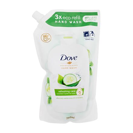 Dove Refreshing Cucumber & Green Tea tekuté mýdlo s vůní okurky a zeleného čaje náplň 750 ml pro ženy