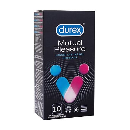 Durex Mutual Pleasure vroubkované kondomy s výstupky a lubrikantem performa 10 ks