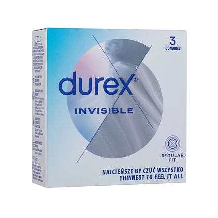 Durex Invisible extra tenké kondomy se silikonovým lubrikačním gelem 3 ks