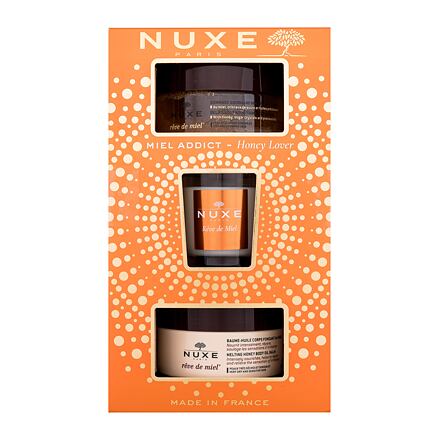 NUXE Rêve de Miel Honey Lover : tělový balzám Reve De Miel 200 ml + tělový peeling Reve De Miel 175 ml + vonná svíčka Reve De Miel 70 g pro ženy