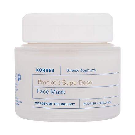 Korres Greek Yoghurt Probiotic SuperDose Face Mask hydratační a vyživující chladivá pleťová maska 100 ml pro ženy