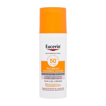 Eucerin Sun Protection Pigment Control Tinted Gel-Cream SPF50+ opalovací a tónující gelový krém proti pigmentovým skvrnám 50 ml odstín light pro ženy
