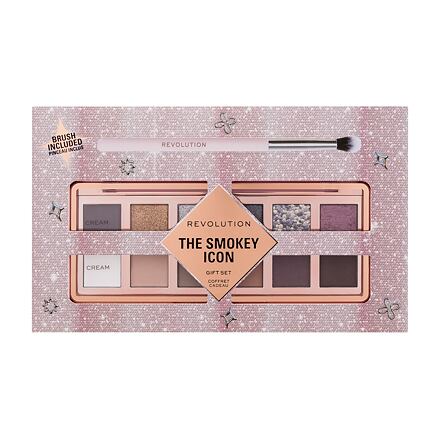 Makeup Revolution London The Smokey Icon Gift Set paletka barev : paletka očních stínů 8,4 g + štětec na oční stíny
