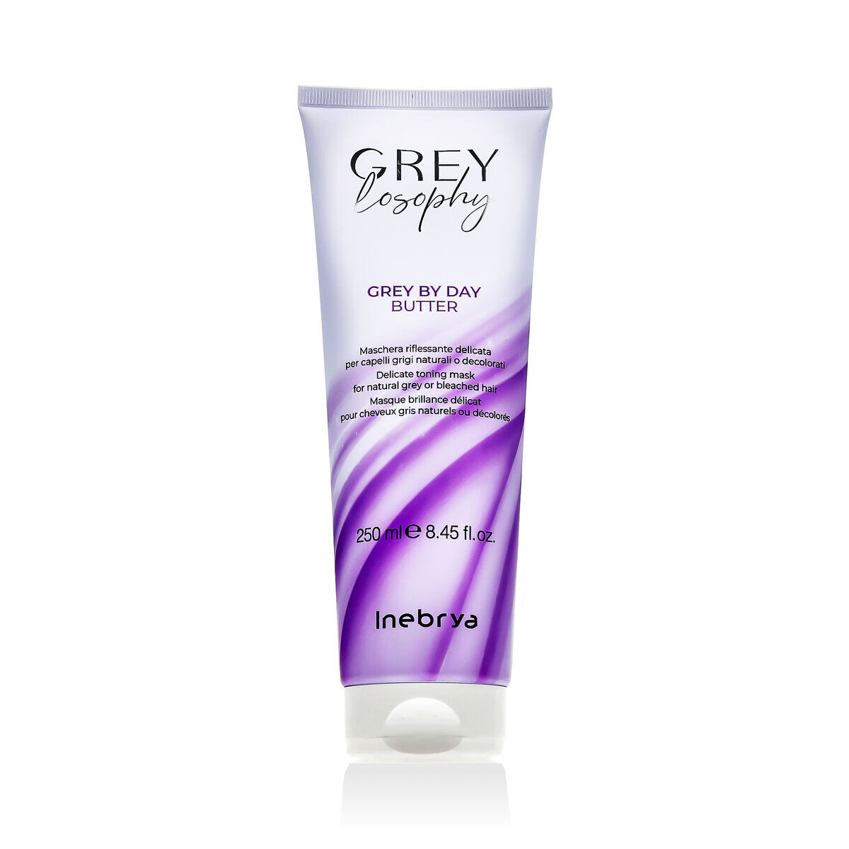 Inebrya GREYlosophy Grey By Day Butter vyživující tónovací maska pro přírodně šedé a platinové vlasy 250 ml unisex