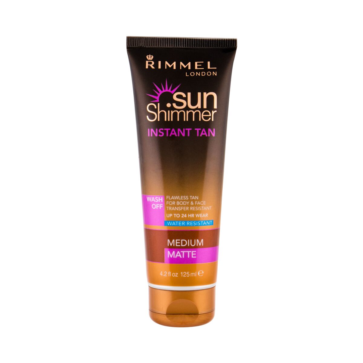 Rimmel London Sun Shimmer Instant Tan samoopalovací mléko pro obličej a tělo 125 ml odstín Medium Matte pro ženy