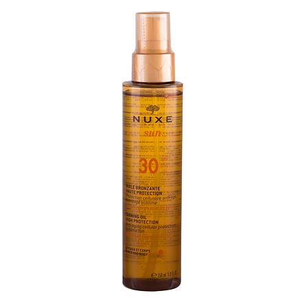 NUXE Sun Tanning Oil SPF30 voděodolný bronzující olej na tělo a obličej 150 ml