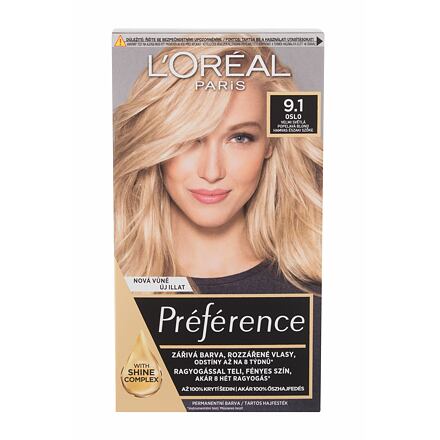 L'Oréal Paris Préférence permanentní barva na vlasy 60 ml odstín 9.1 Oslo pro ženy
