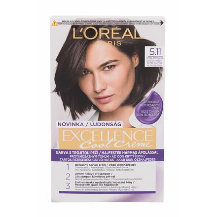 L'Oréal Paris Excellence Cool Creme permanentní barva na vlasy se studenými tóny 48 ml odstín 5,11 Ultra Ash Light Brown pro ženy