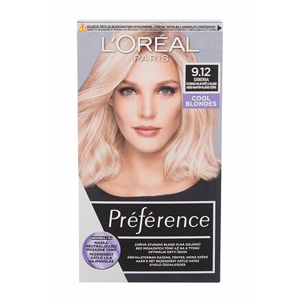 L'Oréal Paris Préférence Cool Blondes permanentní barva na vlasy 60 ml odstín 9.12 Siberia pro ženy