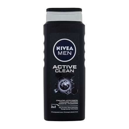Nivea Men Active Clean sprchový gel na tělo, tvář a vlasy 500 ml pro muže