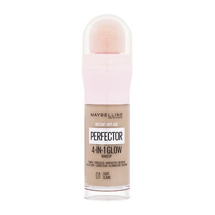 Maybelline Instant Anti-Age Perfector 4-In-1 Glow rozjasňující tekutý make-up s houbičkou 20 ml odstín 01 Light