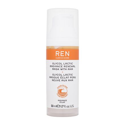REN Clean Skincare Radiance Glycolic Lactic Radiance Renewal Mask With AHA exfoliační a rozjasňující pleťová maska 50 ml pro ženy