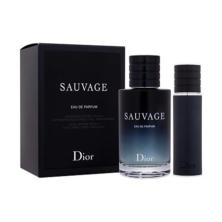 Dior Sauvage dárková sada parfémovaná voda 100 ml + parfémovaná voda 10 ml naplnitelná pre mužov