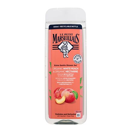 Le Petit Marseillais Extra Gentle Shower Gel Organic White Peach & Organic Nectarine hydratační a osvěžující sprchový gel 400 ml unisex