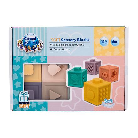 Canpol babies Sensory Soft Blocks měkké senzorické hrací kostky 12 ks