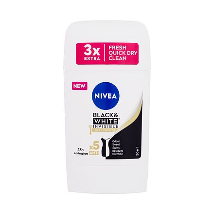Nivea Black & White Invisible Silky Smooth 48h antiperspirant pro citlivou pokožku po holení 50 ml pro ženy