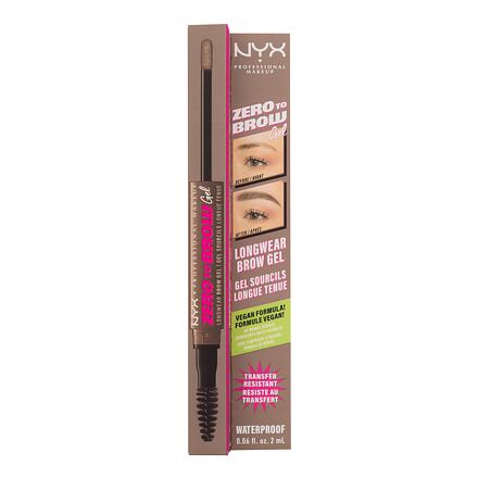 NYX Professional Makeup Zero To Brow barevný gel na obočí 2 ml odstín 02 Ash Blonde