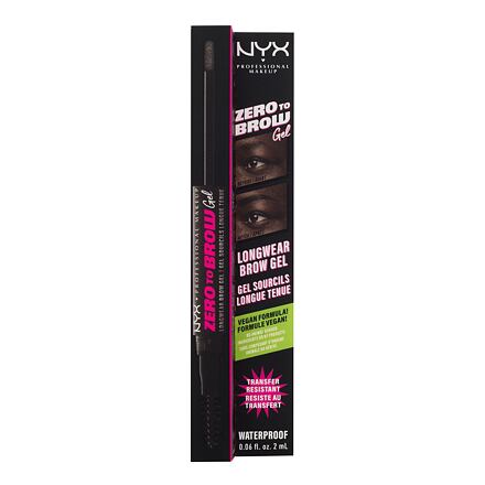 NYX Professional Makeup Zero To Brow barevný gel na obočí 2 ml odstín 08 Black