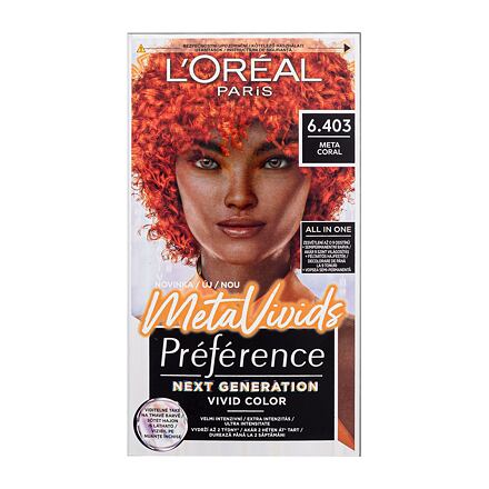 L'Oréal Paris Préférence Meta Vivids semipermanentní barva na vlasy 75 ml odstín 6.403 Meta Coral pro ženy