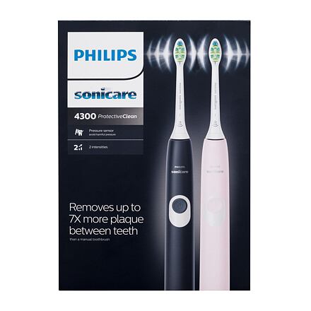 Philips Sonicare 4300 Protective Clean HX6800/35 : sonický zubní kartáček Sonicare 4300 Protective Clean Black 1 ks + sonický zubní kartáček Sonicare 4300 Protective Clean Pink 1 ks