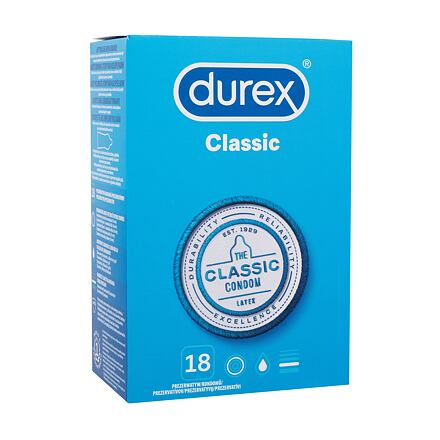 Durex Classic latexové kondomy se silikonovým lubrikačním gelem 18 ks
