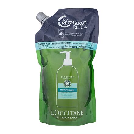 L'Occitane Aromachology Purifying Freshness osvěžující šampon pro normální až mastné vlasy náplň 500 ml pro ženy