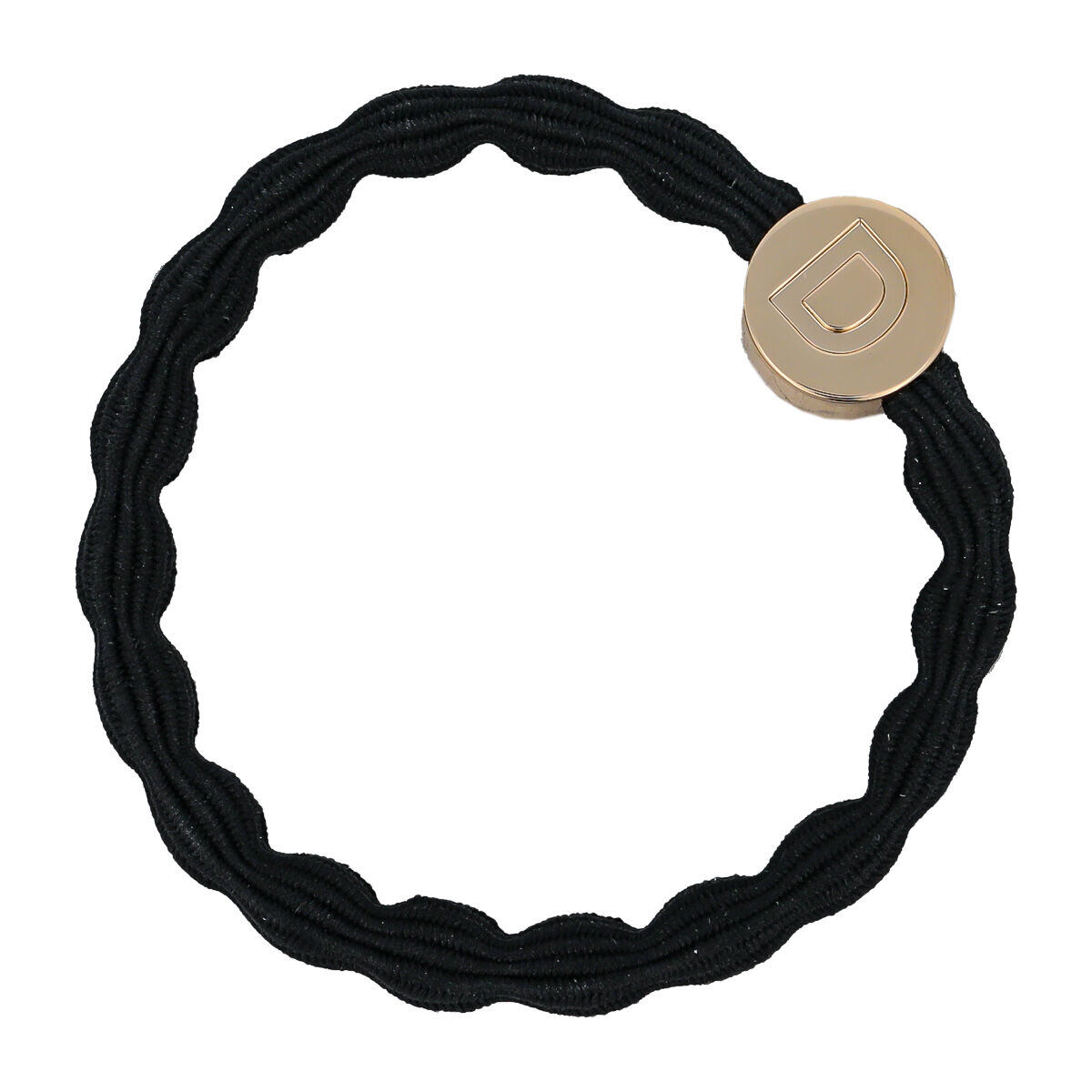 By Eloise London Letter Charms Gold D náramek / gumička do vlasů 1 ks odstín black unisex