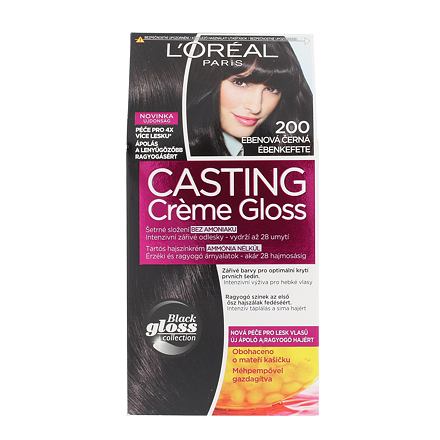 L'Oréal Paris Casting Creme Gloss barva na vlasy 48 ml odstín 200 Ebony Black pro ženy