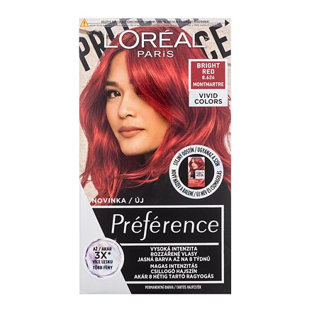 L'Oréal Paris Préférence Vivid Colors barva na vlasy na barvené vlasy na všechny typy vlasů 60 ml odstín 8,624 Bright Red pro ženy