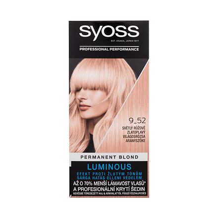 Syoss Permanent Coloration Permanent Blond permanentní barva na vlasy 50 ml odstín 9-52 Light Rose Gold Blond pro ženy