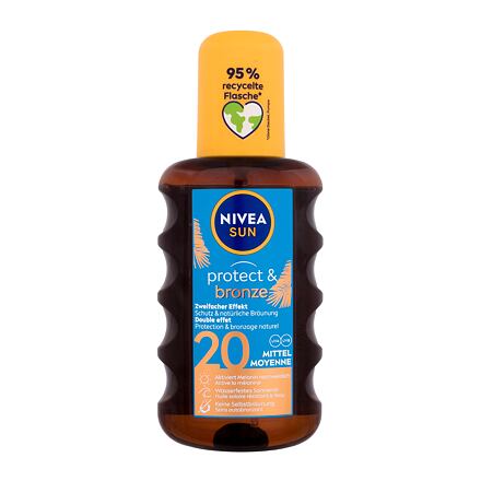 Nivea Sun Protect & Bronze Oil Spray SPF20 voděodolný opalovací olej ve spreji 200 ml