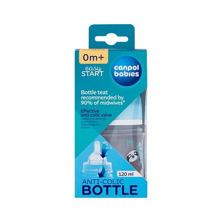 Canpol babies Exotic Animals Easy Start Anti-Colic Bottle Blue 0m+ kojenecká lahev 120 ml