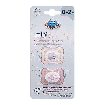 Canpol babies Sleepy Koala Mini Soother Pink 0-2m silikonový mini dudlík pro novorozence 2 ks