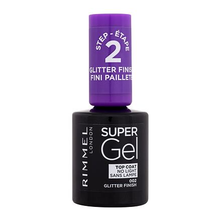 Rimmel London Super Gel Top Coat vrchní gelový lak na nehty 12 ml odstín 002 Glitter Finish