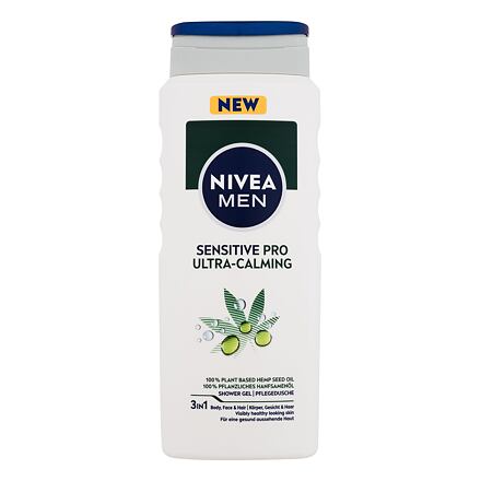 Nivea Men Sensitive Pro Ultra-Calming Shower Gel sprchový gel na tělo, tvář a vlasy 500 ml pro muže