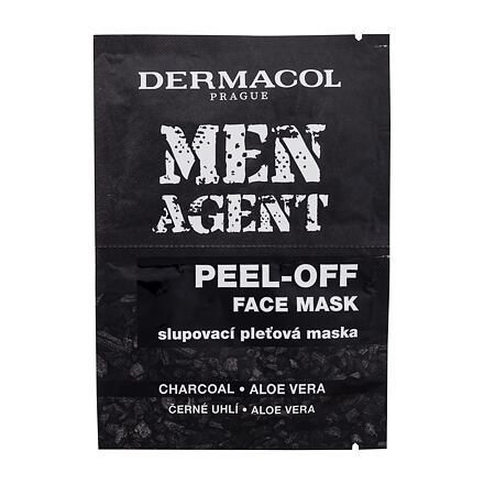 Dermacol Men Agent Peel-Off Face Mask slupovací pleťová maska s aktivním uhlím a aloe vera 2x7,5 ml pro muže