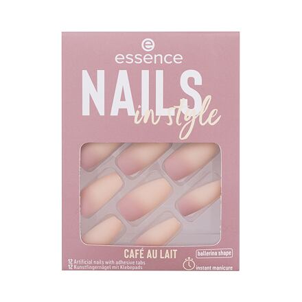 Essence Nails In Style umělé nehty se samolepícími polštářky 12 ks odstín 16 Café Au Lait