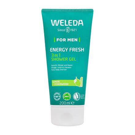Weleda For Men Energy Fresh 3in1 energizující sprchový gel na tělo, obličej a vlasy 200 ml pro muže