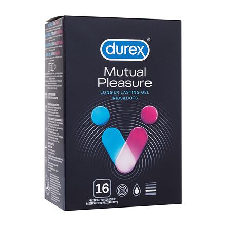 Durex Mutual Pleasure vroubkované kondomy s výstupky a lubrikantem performa pro oddálení ejakulace 16 ks