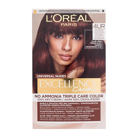 L'Oréal Paris Excellence Creme Triple Protection barva na vlasy na barvené vlasy na všechny typy vlasů 48 ml odstín 4UR Universal Dark Red pro ženy