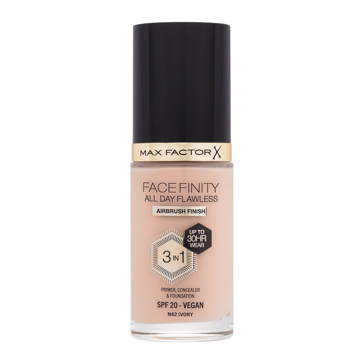 Max Factor Facefinity All Day Flawless SPF20 tekutý make-up s uv ochranou 30 ml odstín N42 Ivory