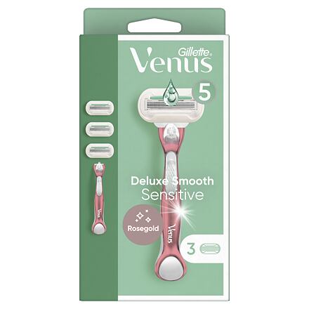 Gillette Venus Deluxe Smooth Sensitive : holicí strojek 1 ks + náhradní hlavice 2 ks pro ženy