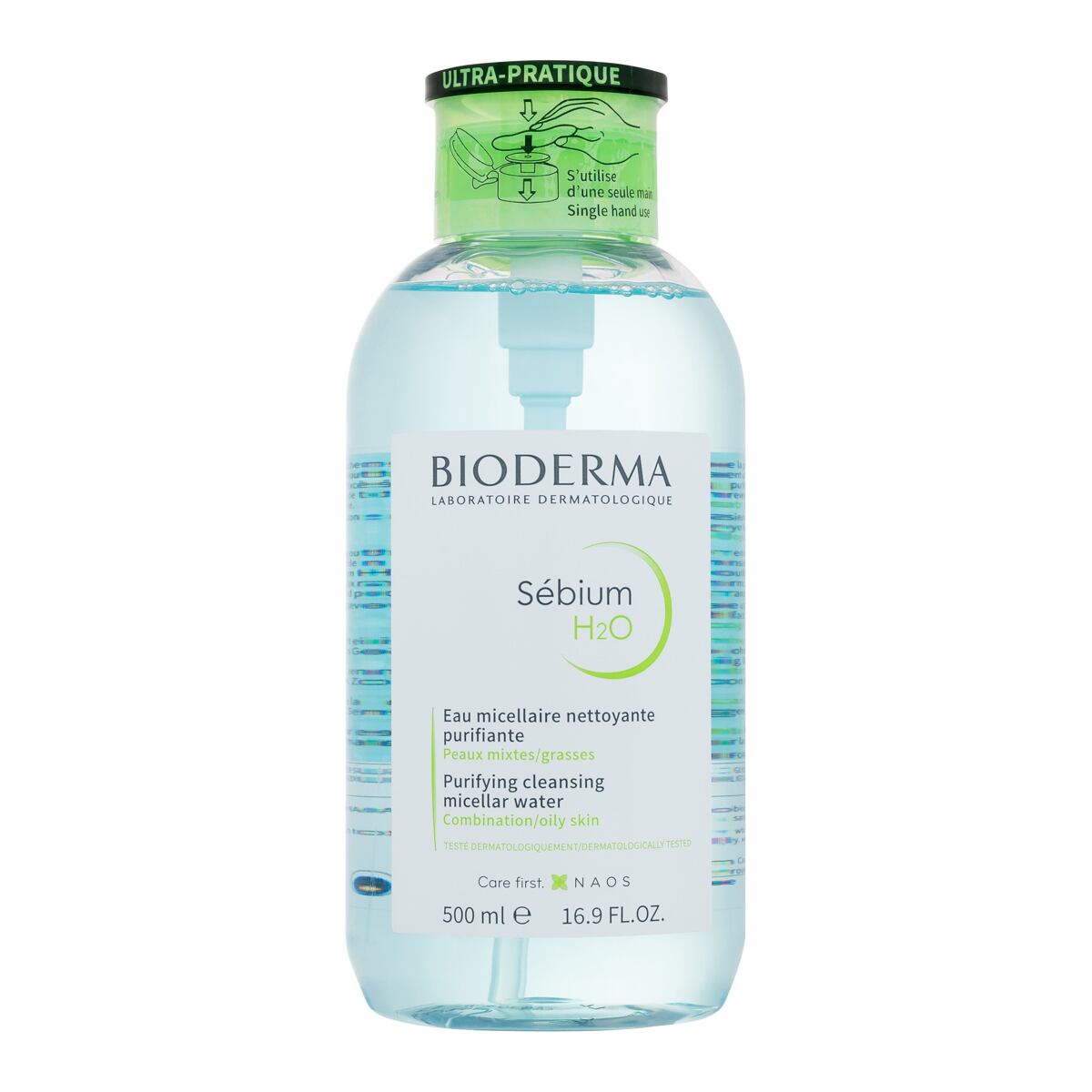 BIODERMA Sébium H₂O With Dispenser micelární voda pro smíšenou až mastnou pleť 500 ml 500 ml pre ženy